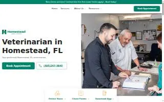 Homestead Animal Hospital website