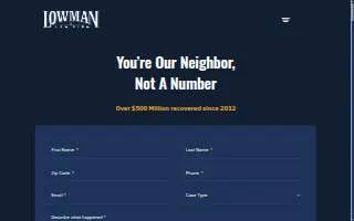 Lowman Law Firm of Leisure City website
