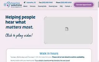 Hearing Solutions website