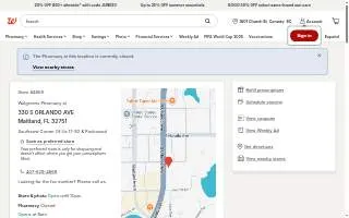 Walgreens Pharmacy of Maitland website