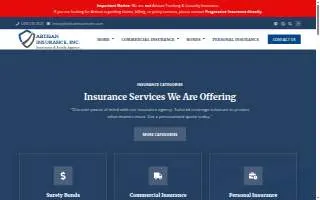 Artisan Insurance Inc. website