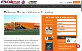 Coleman American Moving Services, Inc. of Melbourne website