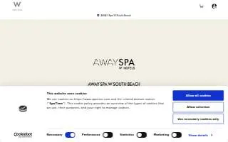 AWAY Spa website