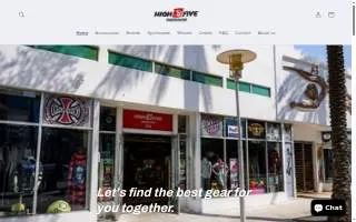 High Five Skate Shop website