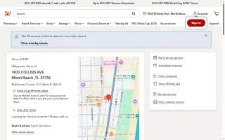 Walgreens Pharmacy of Miami Beach website