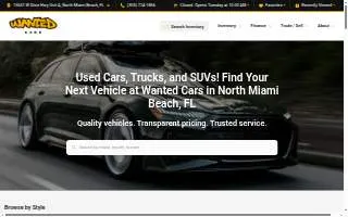 Wanted Cars of Miami Beach website