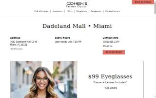 Cohen's Fashion Optical of Miami website