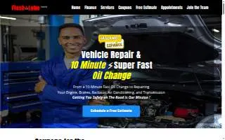 Flash Lube Miami website