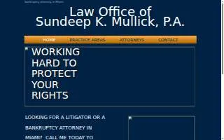 Law Office of Sundeep K. Mullick P.A. website