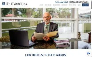 Law Offices of Lee P Marks PA website