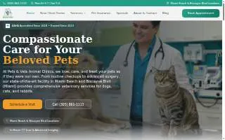 Pets & Vets Animal Clinic of Miami website