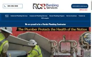 RCR plumbing services inc of Miami website