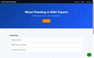 South Beach Plumbing and HVAC Inc. of Miami website