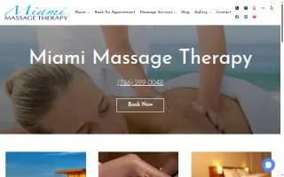 Miami Massage Therapy website