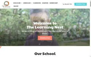 The Learning Nest Edgewater website