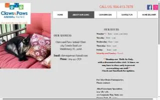 Claws and Paws Animal Clinic website