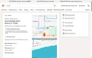 Walgreens Pharmacy of Navarre website