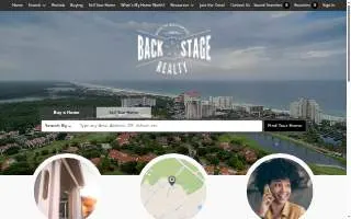 Back Stage Realty website