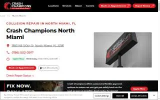 Crash Champions Collision Repair North Miami website