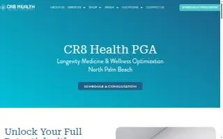 Cr8 Health PGA Longevity Center website
