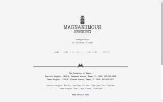 Magnanimous Brewing Seminole Heights of Northdale website