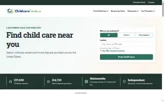 Paradise Childcare Center website