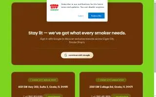 Cigar City Smoke Shop website