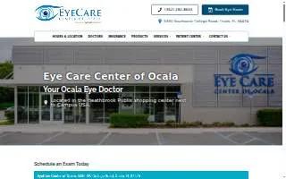 EyeCare Center of Ocala website
