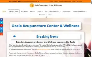 Ocala Acupuncture Center & Wellness website