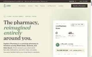 Sophias Pharmacy of Ojus website