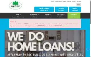 Harvesters Credit Union of Pace website