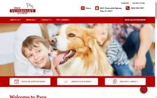 Pace Veterinary Clinic website