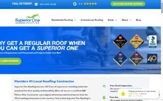 Superior One Roofing website