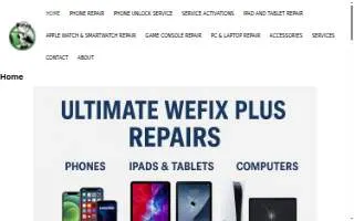 WeFix Plus Mobile Phone Repair website
