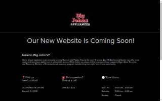 Big Johns Appliances website
