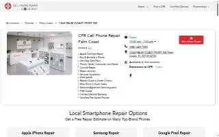 CPR Cell Phone Repair of Palm Coast website