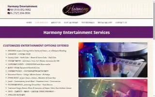 Harmony Entertainment website