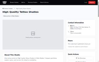 High Quality Tattoo Studios