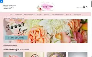 Raspberry Blooms Florist website