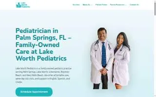 Lake Worth Pediatrics of Palm Springs website