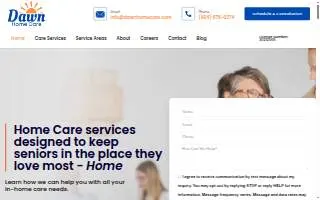 Dawn Home Care of Palm Valley website