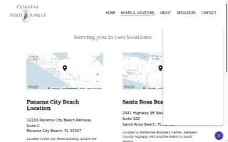 Coastal Foot & Ankle of Panama City website