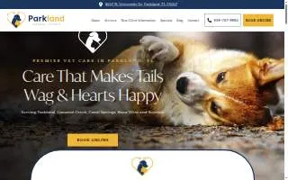 Parkland Animal Clinic website