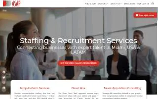 ASAP Staffing Services of Pembroke Pines website