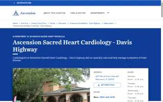 Ascension Sacred Heart Cardiology - Davis Highway website