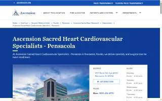 Ascension Sacred Heart Cardiovascular Specialists - Pensacola website