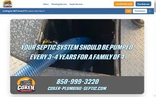 Coker Plumbing & Septic website