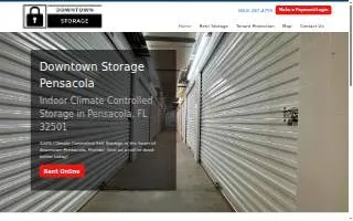 Downtown Storage Pensacola website