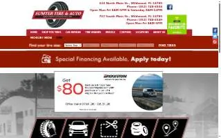 Sumter Tire & Auto of Pinewood website