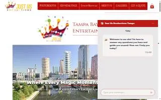 Just Us Productions Tampa website